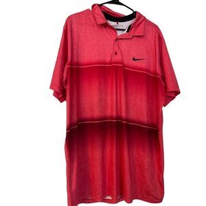 Nike Golf Dri-Fit Mens Red & Black Standard Fit Polo Golf Shirt Extra Large